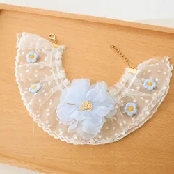 Cute Princess White Lace Bowknot Collar Pet Necklace Bib Accessories Puppy Chihuahua Kitten Adjustable Pets Bowtie