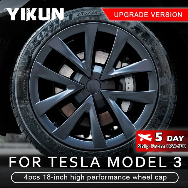 4PCS Kołpak piasty Wymiana kołpaka 18-calowy samochodowy kołpak piasty Pełna osłona felgi Akcesoria do Tesla Model 3 2018-2024