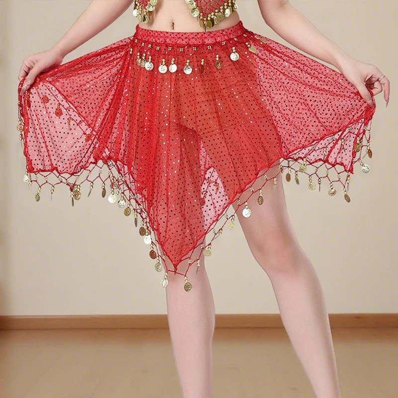 

Thailand/India/Arab Dancer Sequin Tassel Skirt Women Sexy Belly Dance Hip Scarf Shiny Sequin Bellydance Skirt Stage Show Costume