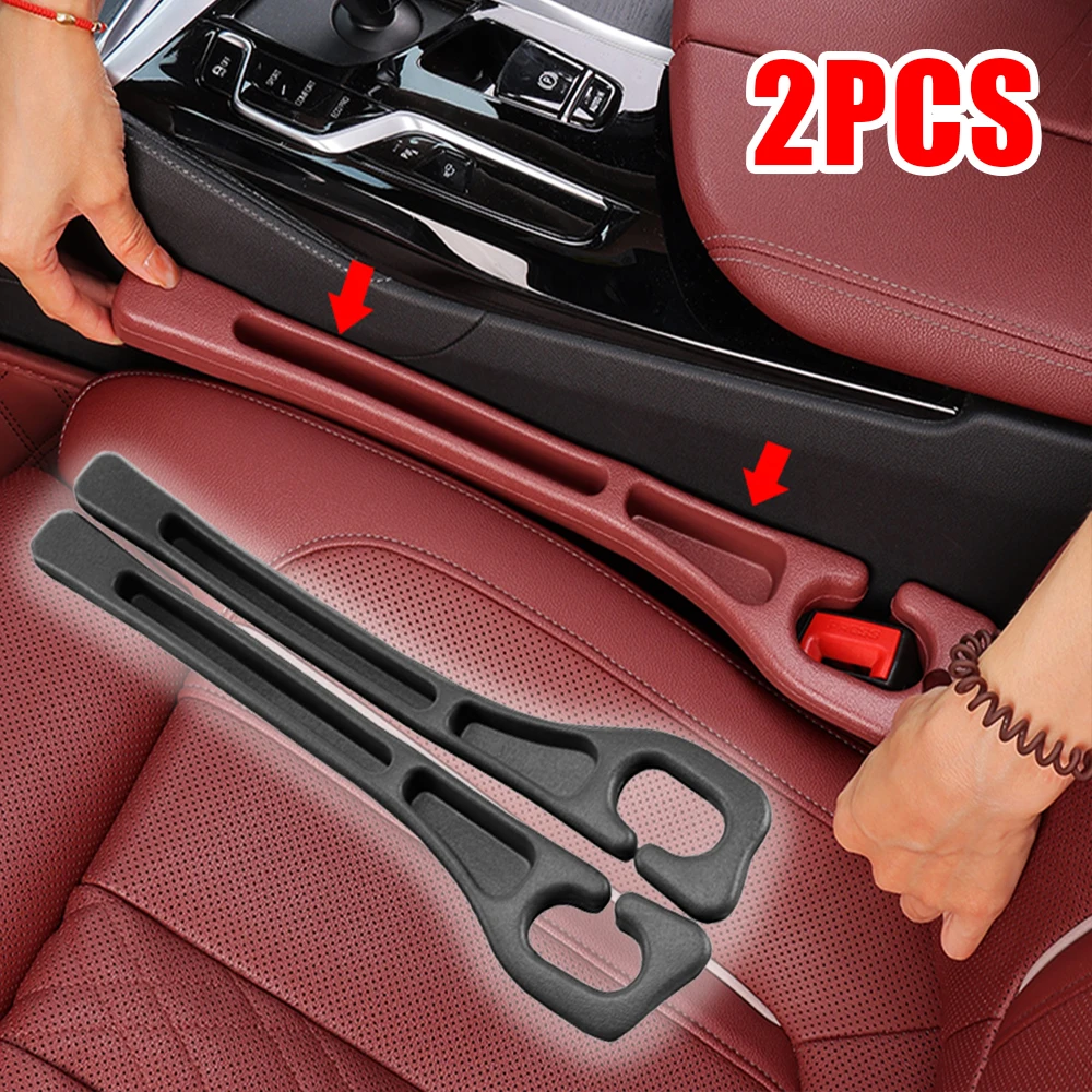 2PCS Auto Sitz Lücke Füllung Streifen Auslaufsicher Doppel Lagerung Rillen Telefon Schlüsselbund Lagerung Teile Auto Sitz Lagerung zubehör