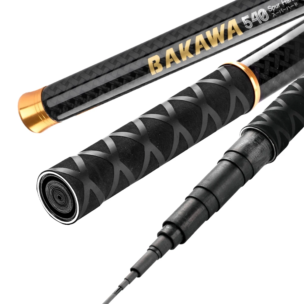 BAKAWA Ultraleichte Carbon Angelruten 1,8 M-7,2 M Tragbare Teleskop Reise Mini Stream Feeder Pole Harte Pesca karpfen Süßwasser