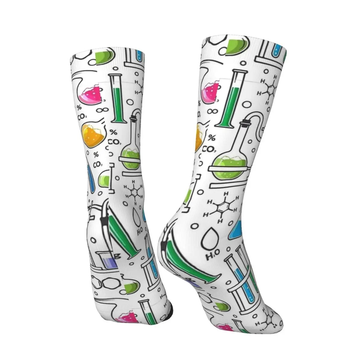 化学実験室科学機器パターンソックス冬用ストッキング現代大人男性高品質ソックスデザイン屋外滑り止めソックス