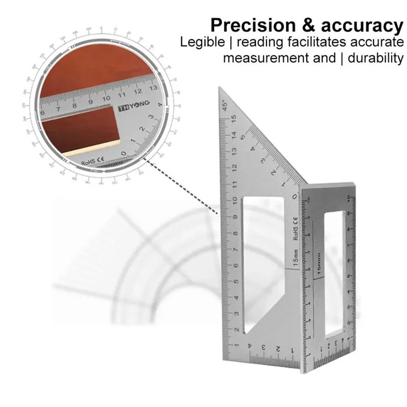 T-Type Woodworking Gauge Ruler Multifunction Ruler 45 90 Degree Gauge Rule Measurement Tool Carpentry Scribe Mark Line Measuring