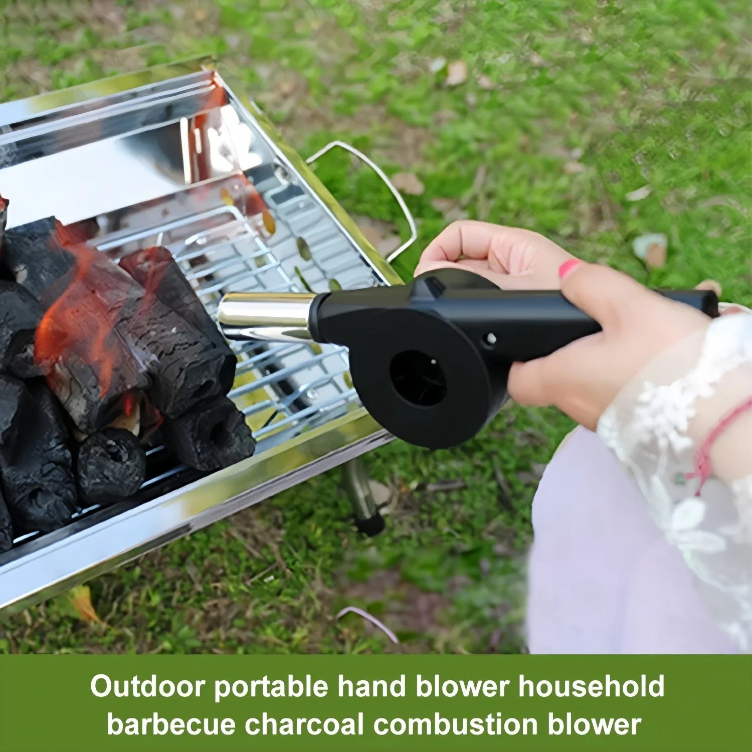 High Quality Hand BBQ Fan Outdoor BBQ Fan Air Blower for Barbecue Picnic Manual Crank Grill BBQ Fan Fire Bellows Tools