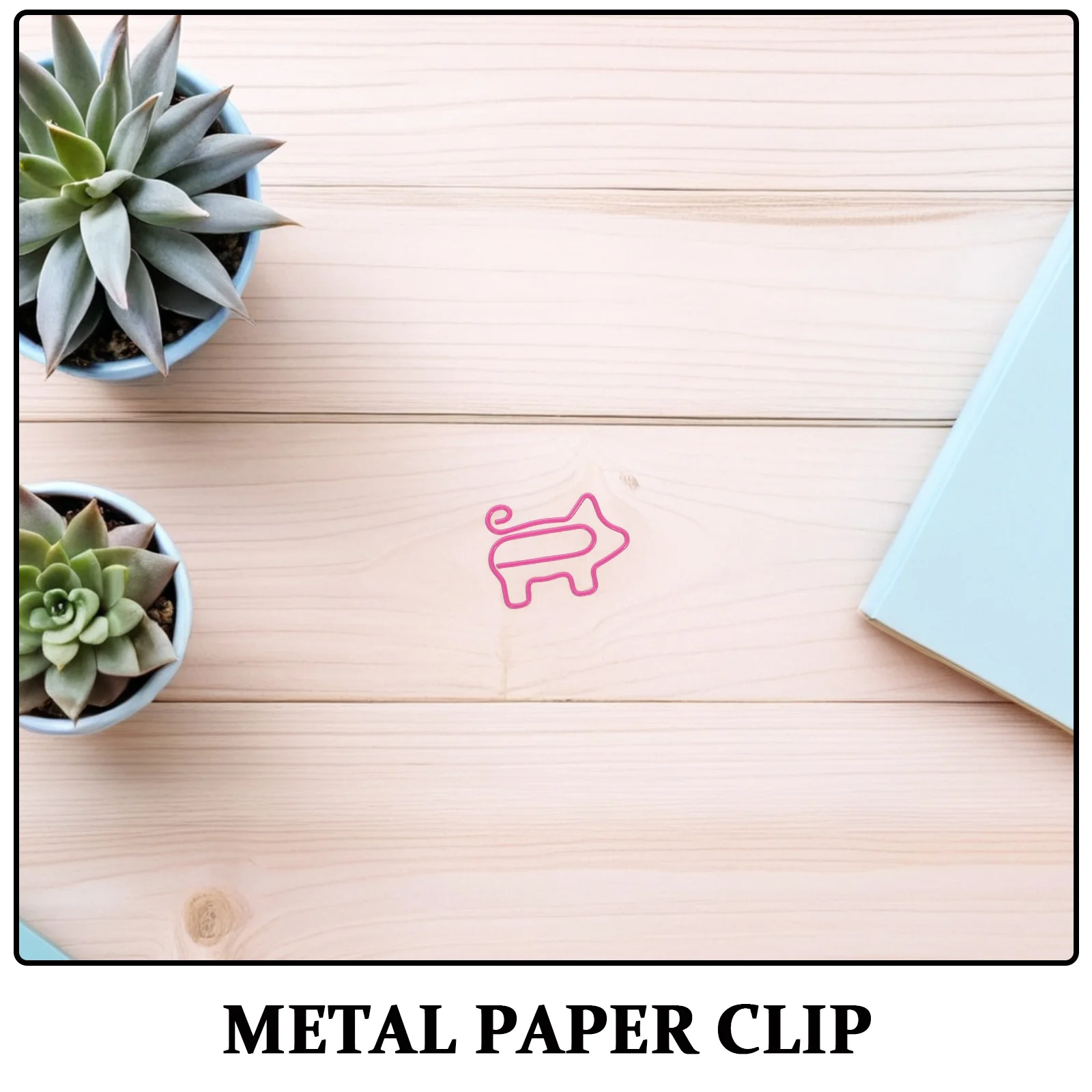 100Pcs Creative Cartoon Pig Paper Clips Colorful Metal Clips Scratch Resistant for Office School Use Office Paper Clip