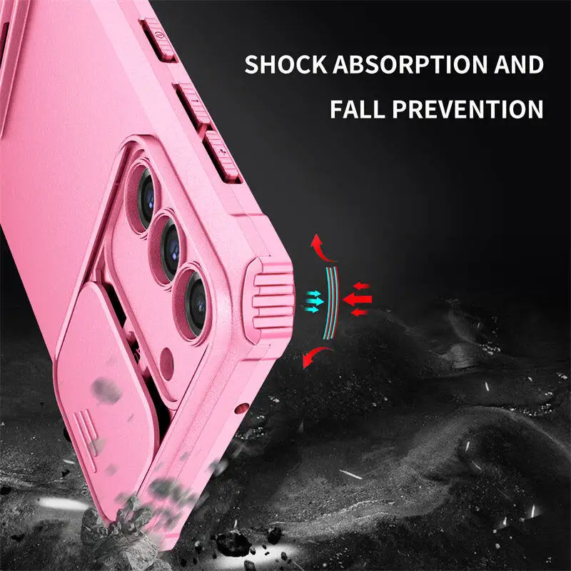 For Samsung Galaxy Note 20 S22 S21 S21 FE Plus Ultra Phone Case, Three-dimensional Bracket Push Windows Camera Protection Cover