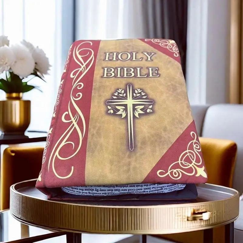 Holy Bible Pillow Openable Book Plush Toys Soft Plushies Book Pillow Cushion Bible Toys Christian Gifts for Kids Children Women