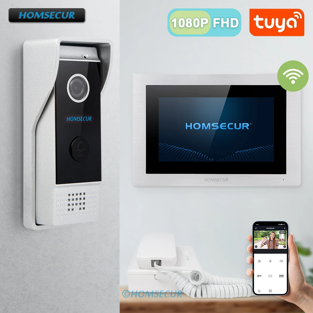 4 สายสมาร์ท Tuya WIFI 1080P ประตูวิดีโอ Intercom ระบบรักษาความปลอดภัย 7 "หน้าจอสัมผัสสี IP65 Doorbell กล้อง Snapshot บันทึก