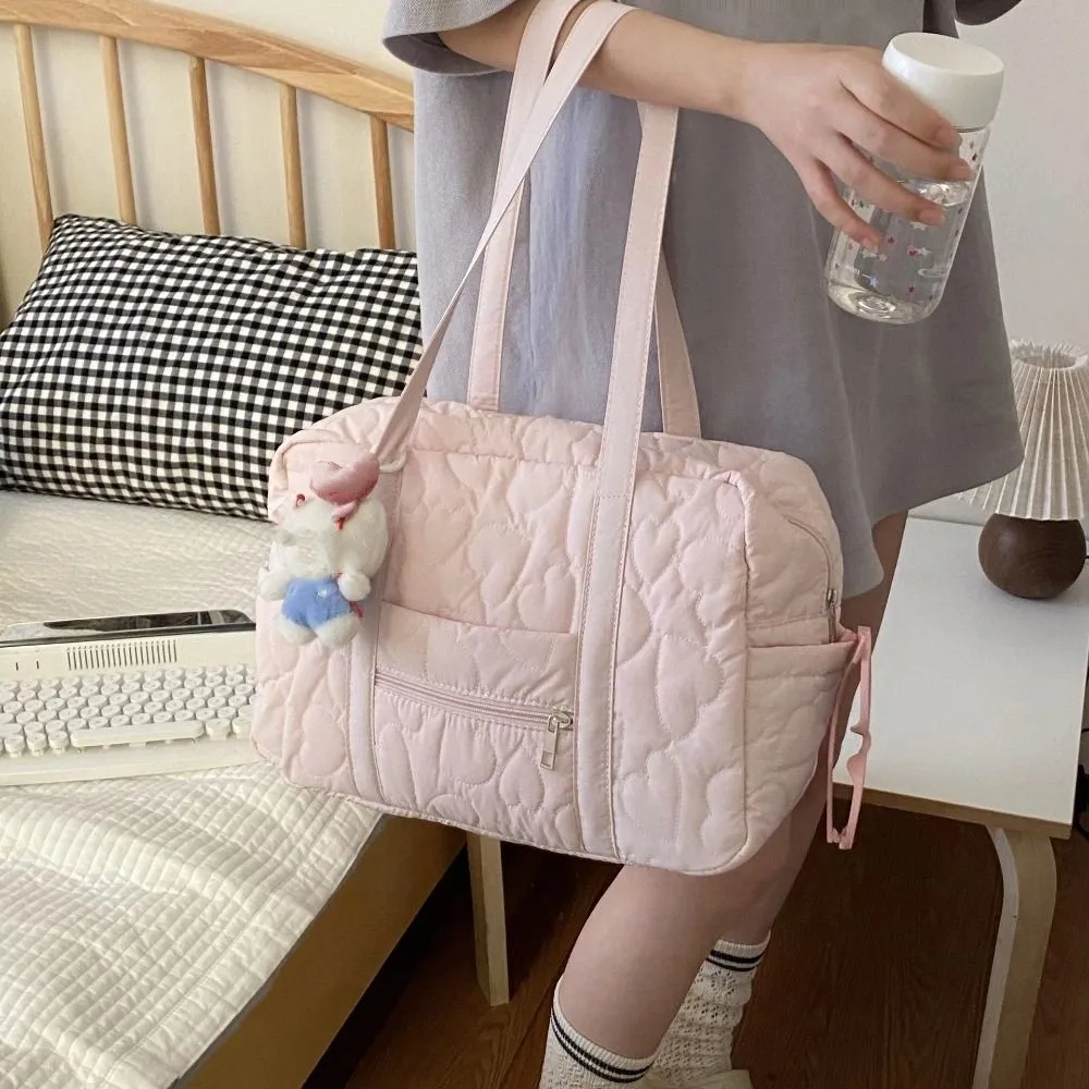 

Cute Underarm Bag Travel Luggage Bag Heart Korean Style Cosmetic Bag Large Capacity Tote Bag Mommy Bag Women