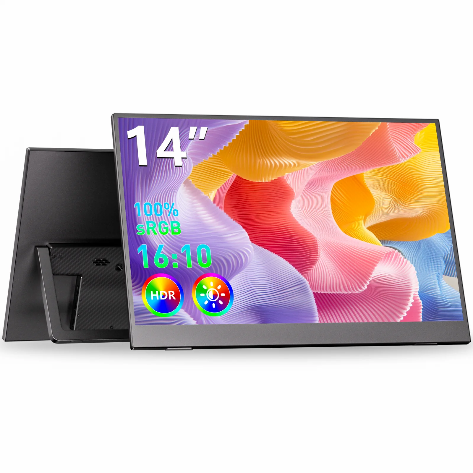 WUAWE Monitor portátil de 14 pulgadas 1920*1080 USB-C HDMI y tipo C Monitor de viaje, segundo monitor de computadora externo para PC Mac Phone