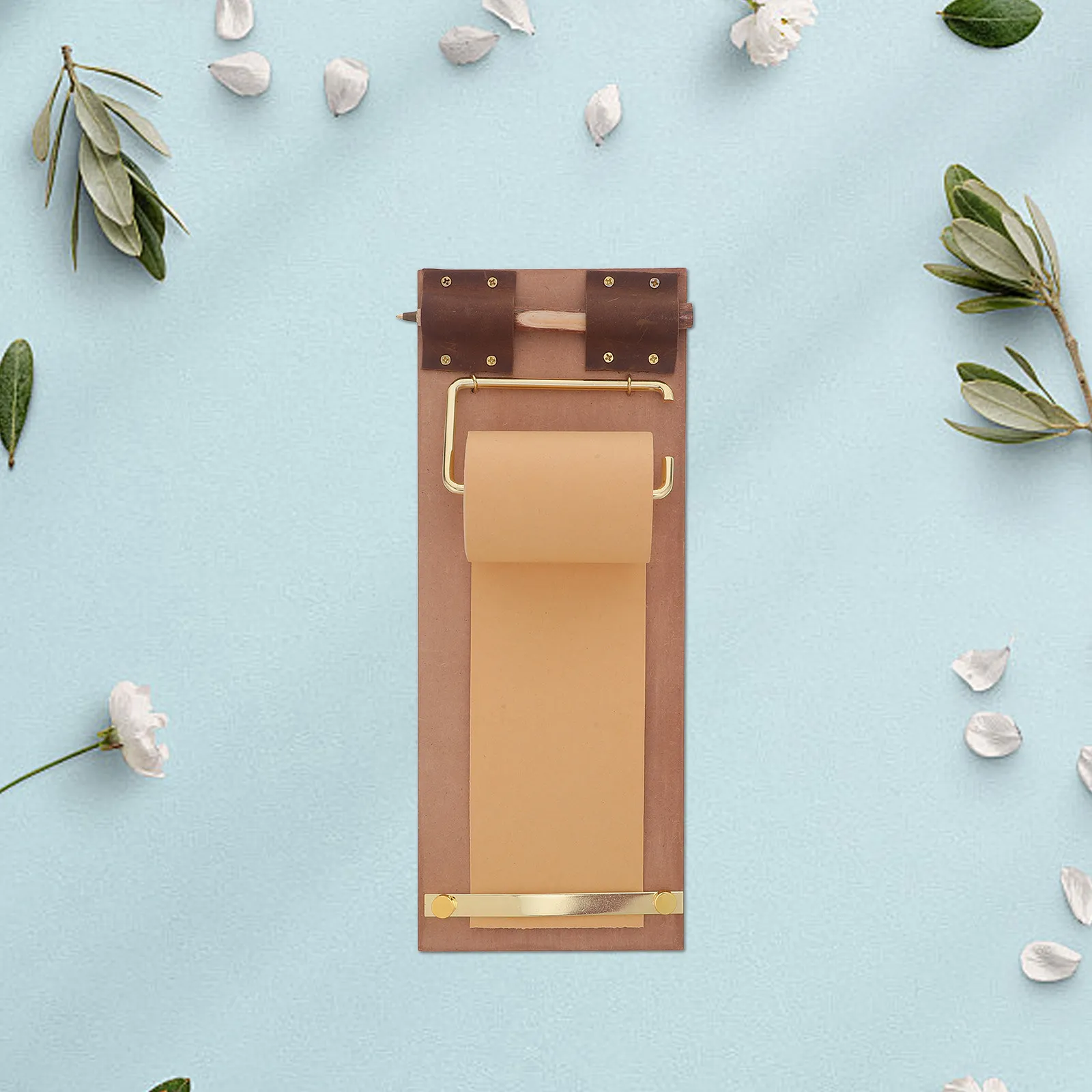 

Набор: Настенный винтажный держатель для заметок с заменяемым рулоном бумаги, деревянной ручкой и прочным металлическим креплением для списков дел