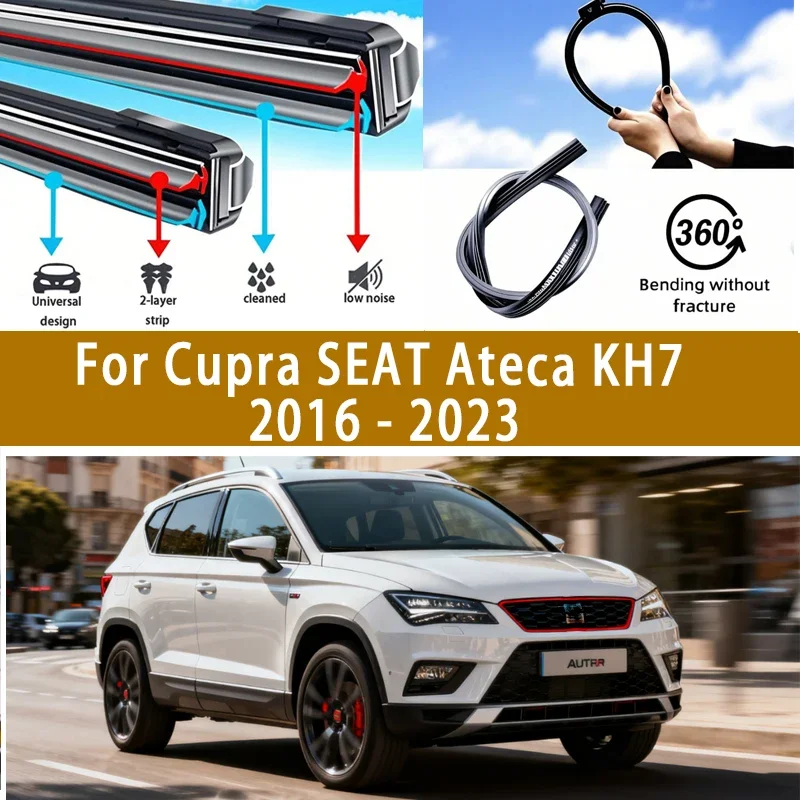 Parabrisas delantero para Cupra SEAT Ateca KH7 2016 - 2023 2020 2021 2022 XCELLENCE RHD y LHD, accesorios de goma dobles para coche