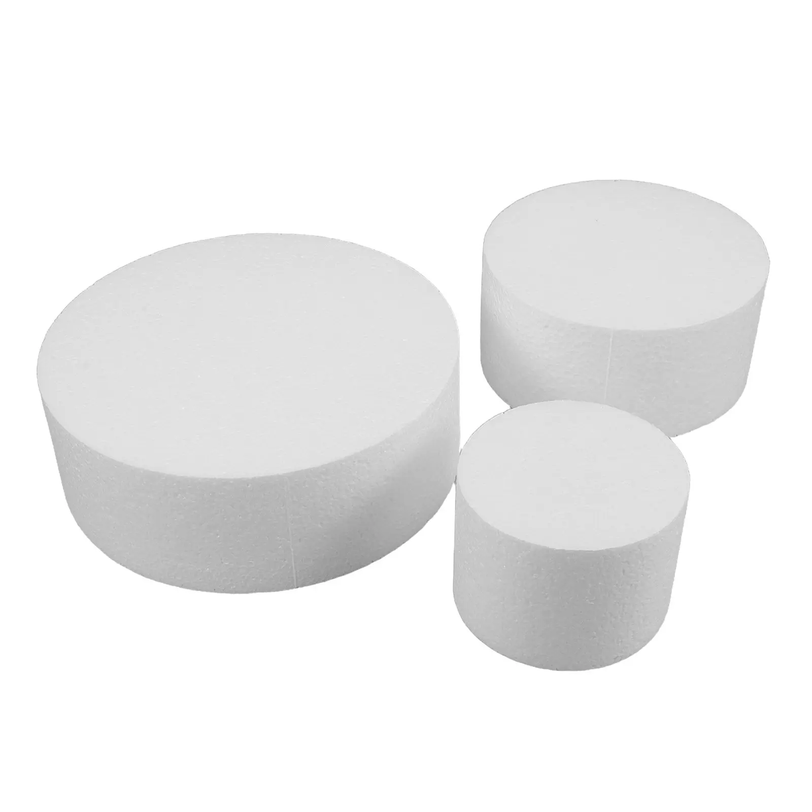 3Pcs Foam Cake Dummies White 4 6 8 Inch 3 Tier Round Faux Cake Practice Display Fake Wedding Birthday DIY Tools
