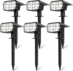 6-Pack Solar Spot Lights Outdoor Waterproof, 3 Lighting Modes with 59 LEDs for Garden Pathway Driveway
