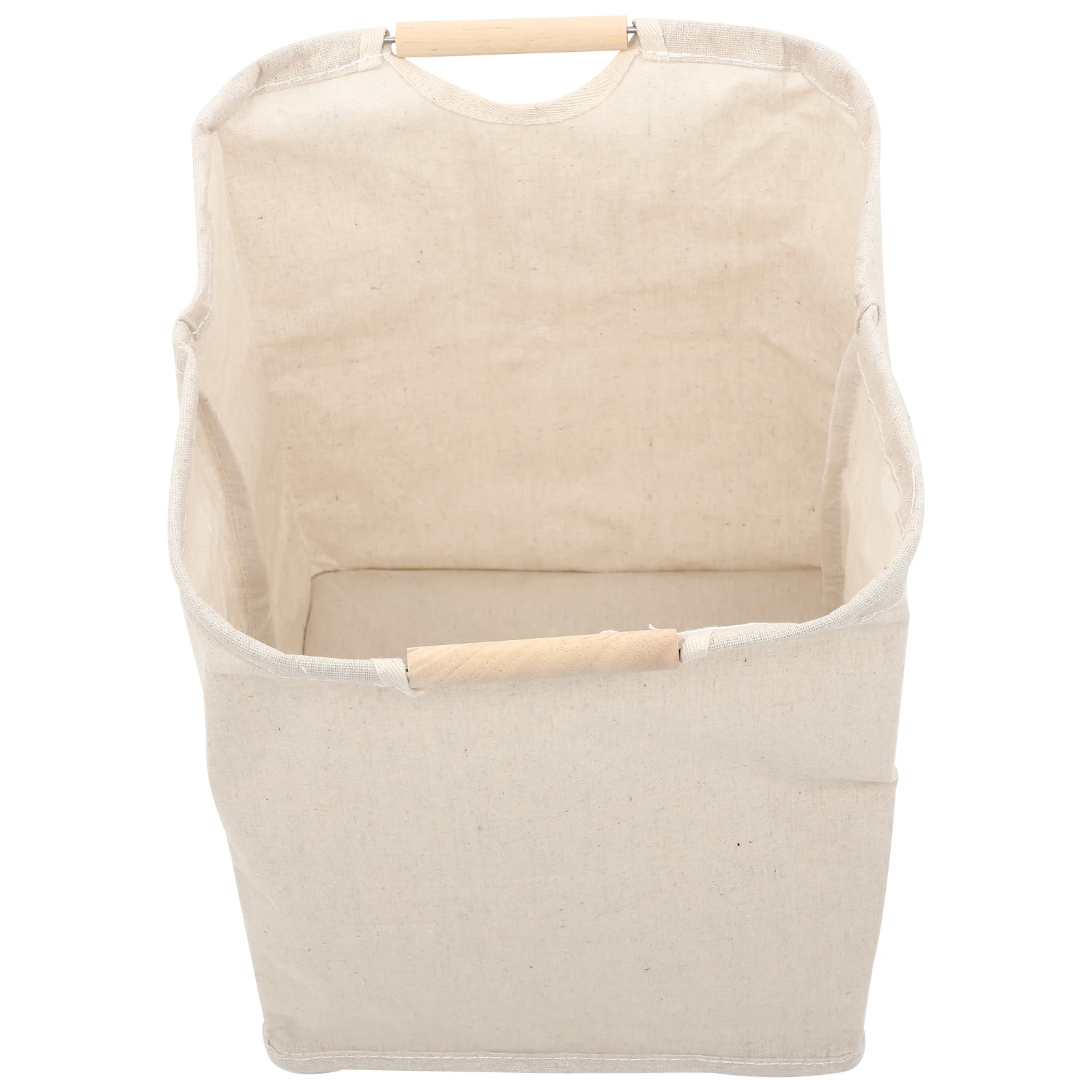 

Laundry Basket Storage Bag Beige Wooden Stick Large Capacity Foldable Container Quilt Bedding Toys ganizer Hamper PE Material