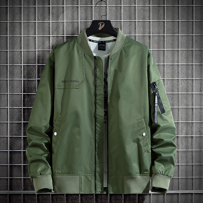 Trendy Pilot Jacket Men's motorcycle Cargo Coat Spring and Autumn New Loose fitting Top Baseball Jersey Plus size 7XL 8XL 9XL