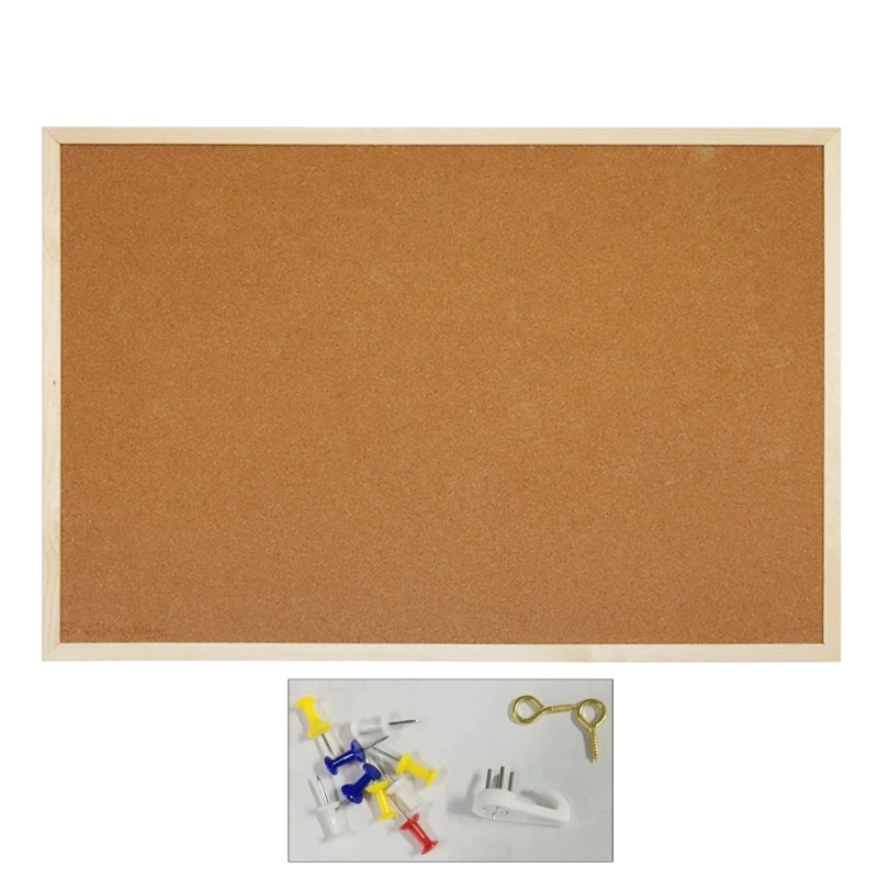 Bulletin Board Double-Sided Cork Wood Board Wooden Frame 30x40CM 40x60CM for Home School Decoration Display Corkboard