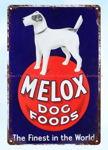 nostalgic  metal kitchen wall decor Melox Dog Foods metal tin sign