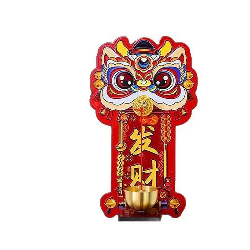 New Chinese Style Lion Dance Dopamine Magnetic Doorbell Lucky Fortune Decor For Home Entrance New Year Festival Housewarming Dec
