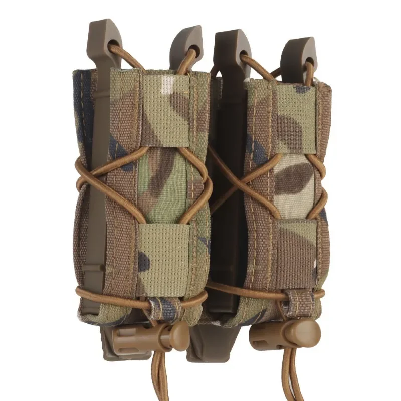 EYHGKZ Magazine Pouch Tiger Type Short Double Quick Pull Mag Molle System CS Paintball Accessories Waist Bag Hunting Equipment