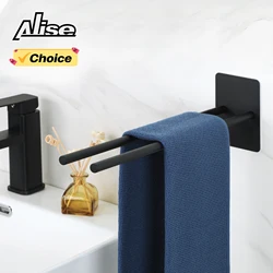 40cm Towel Rack Hand Towel Holder No drilling Wall Mounted 304 Stainless Steel Space Saving Double Towel Bar for Bathroom