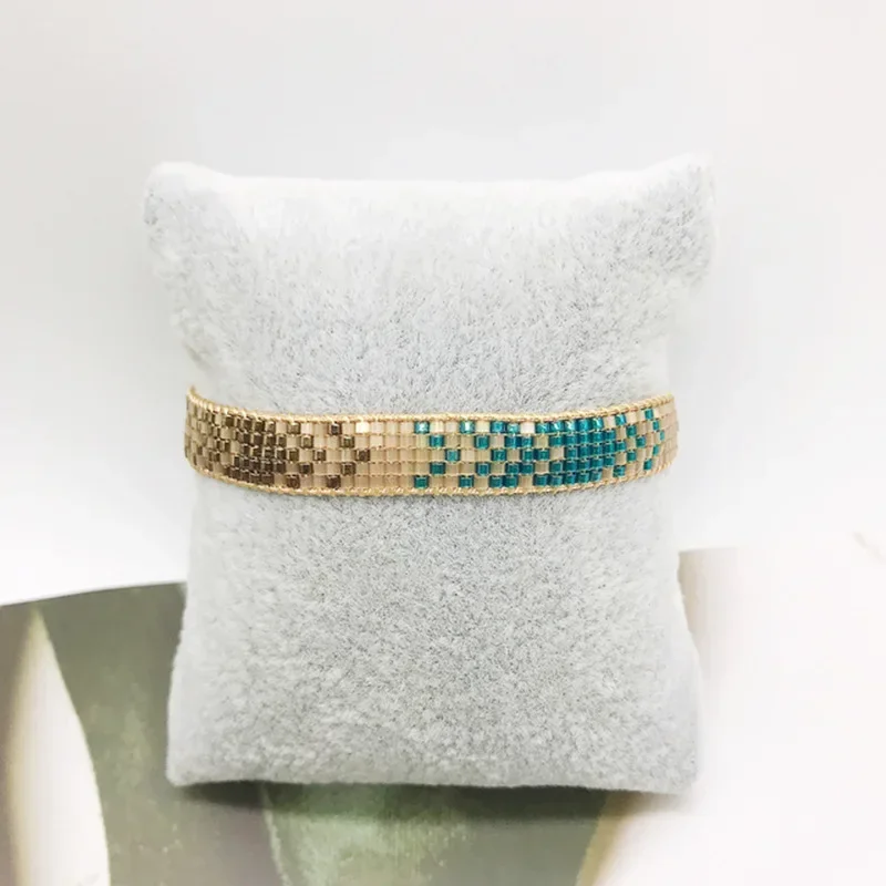Beaded bracelet Leopard print Gradient Originality Hand knitting Bohemia Adjustable Female Tide Simple Rice bead bracelet set