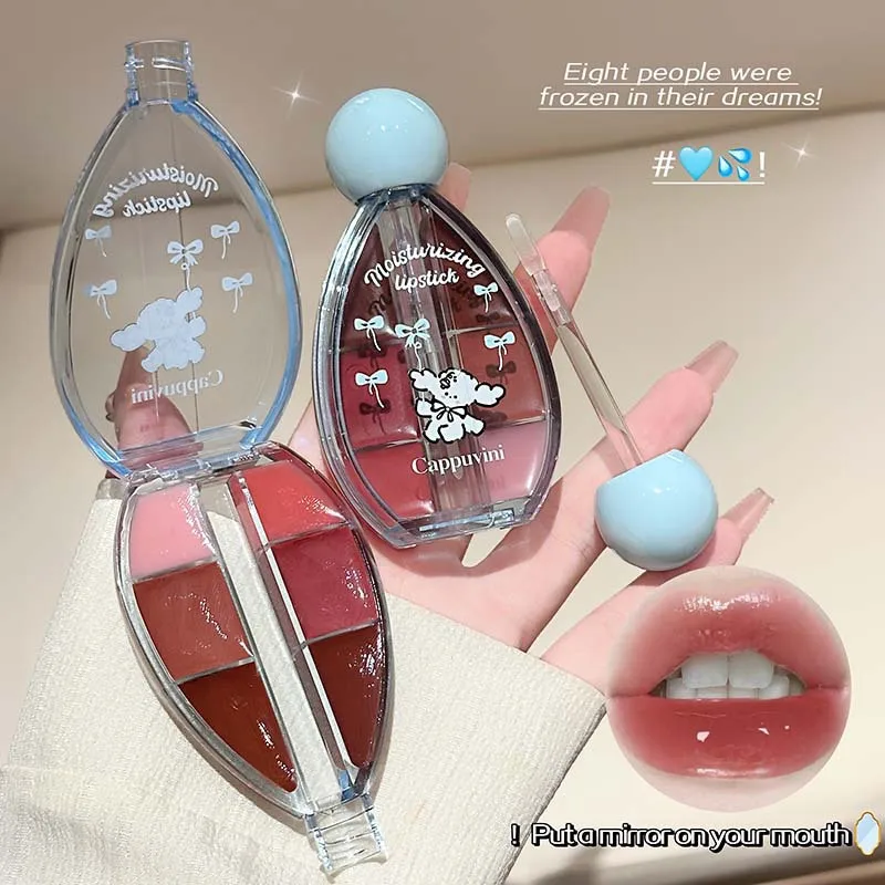 

6 Color Lip Jelly Mirror Watery Finish Glass Lip Gloss Long Lasting for Student Daily Affordable Cosmetic Lipstick