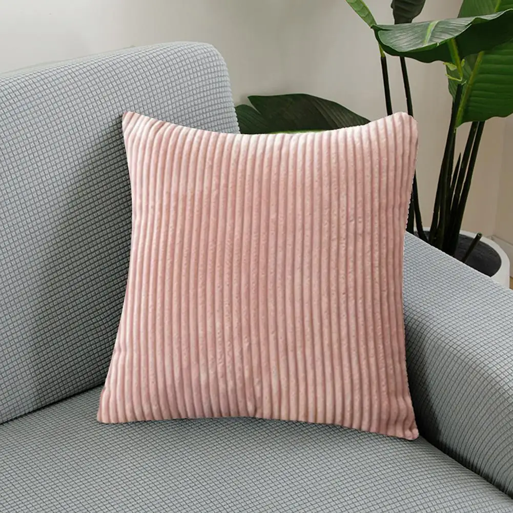 Protective Pillow Cover Plush Sofa Pillow Cover Stylish Washable Durable Decorative Cushion for Home Bedroom Solid Flannel