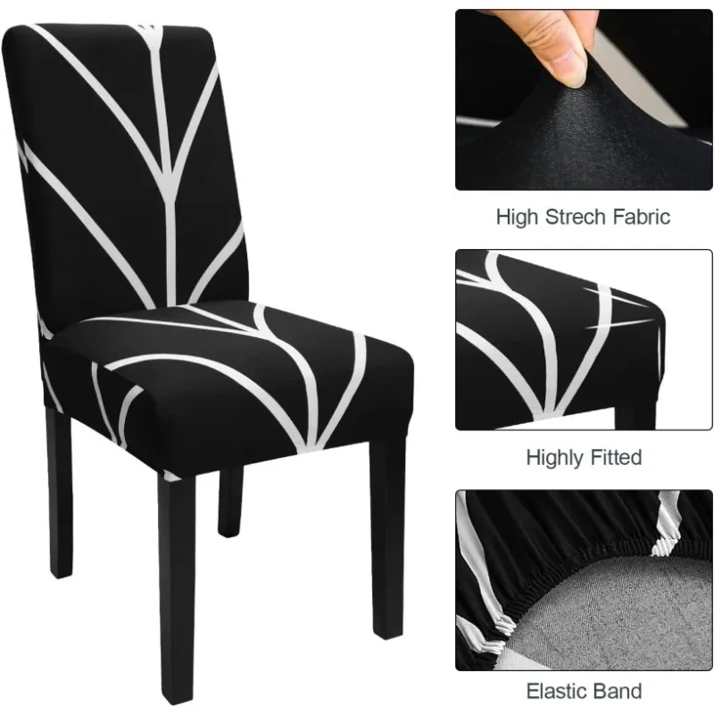 Stretch Dining Chair Covers Removable Washable Parsons Chair Covers Spandex Dust-Proof Furniture Protectors For Hotel Parties