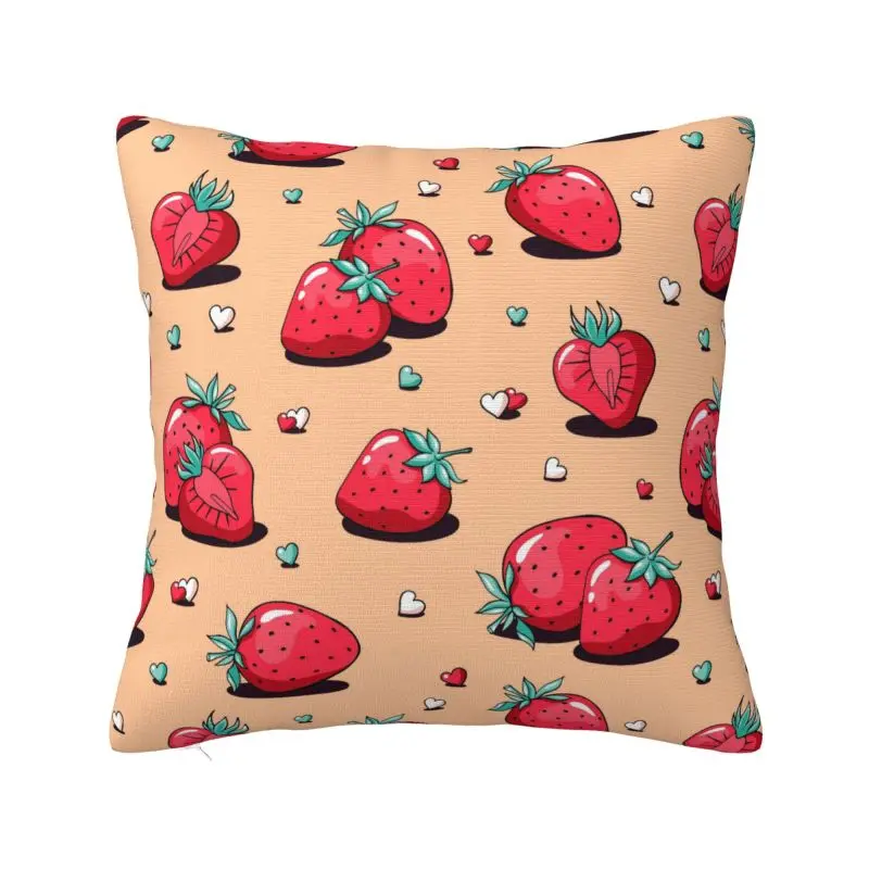 Fashion Summer Fruit Strawberry Cushion Covers 50x50cm Velvet Pillow Case Sofa Chair Square Pillowcase Home Decor