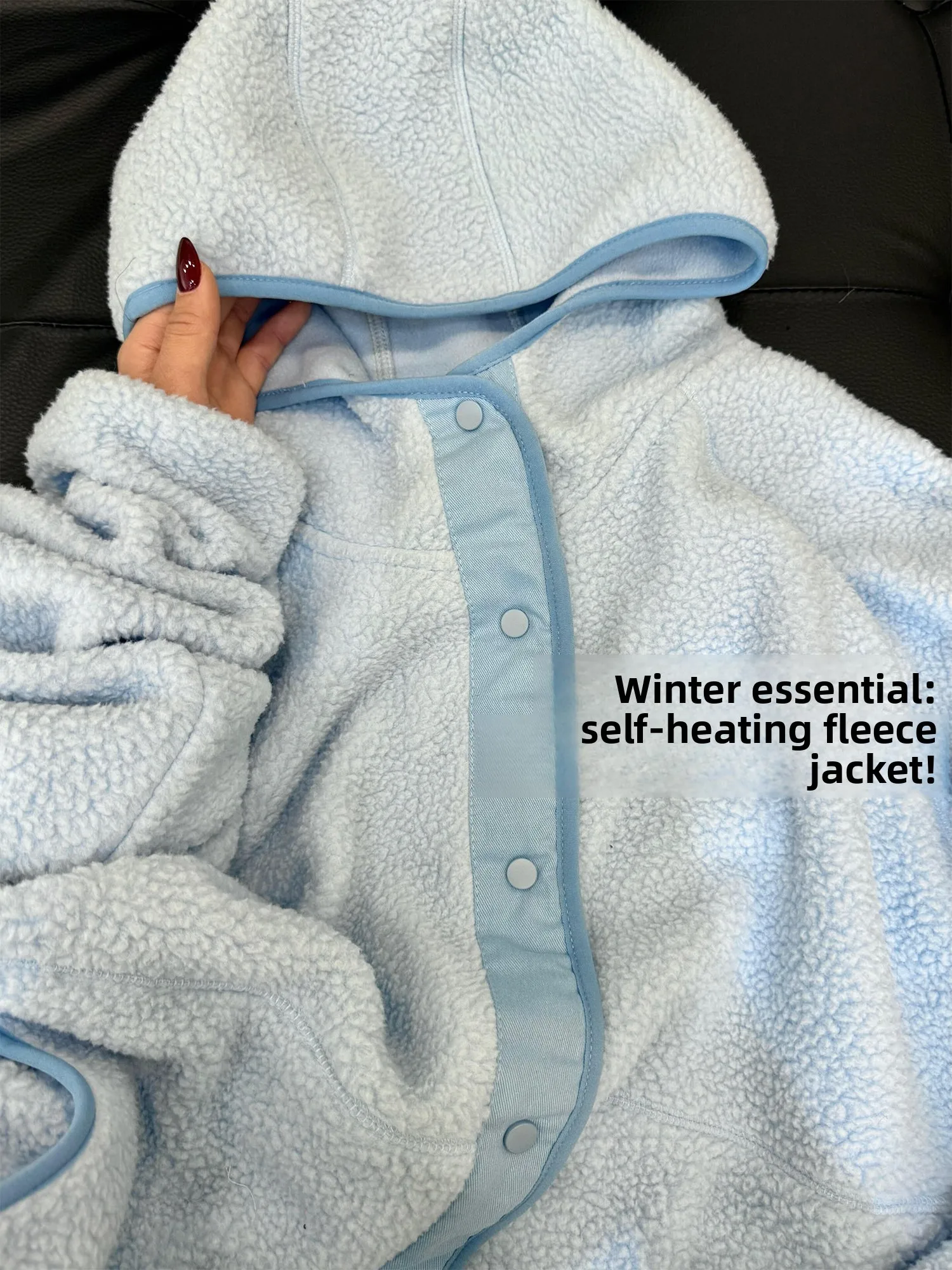 

Синий свободный женский хлопковый тюре большого размера с капюшоном, теплый топ на осень-зиму, корейская утягивающая верхняя одежда