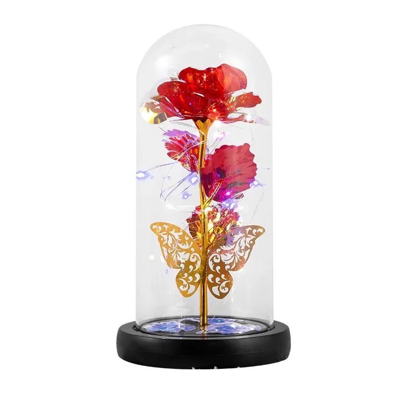 

Вечный цветок, роза, стеклянный абажур, имитация цветка, подарок на день рождения, фестиваль Циси, подарок на день Святого Валентина, украшение для подруги, ночь