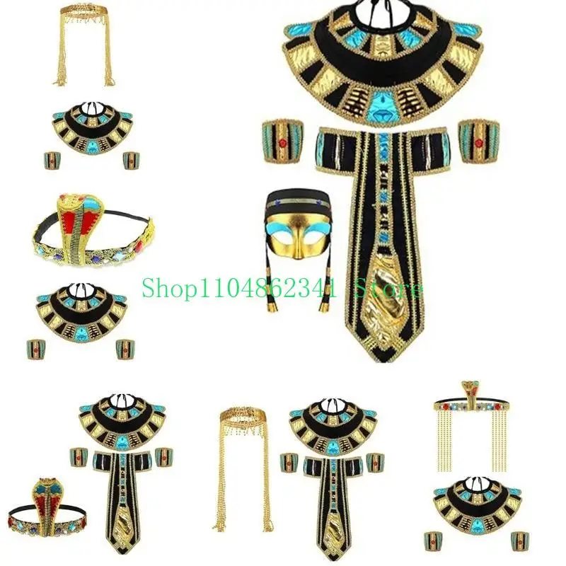 

652F Cosplay Egyptian Snake Hair Hoop Cosplay Headbands Halloween Party Headwear