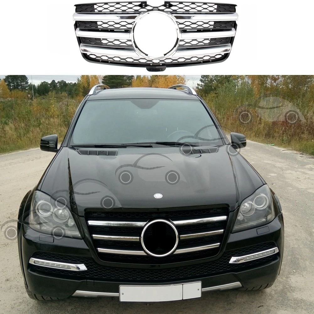 

Front Racing Facelilft Upper Grilles Cover For Mercedes-Benz X164 GL-Class 2010-2012 GT 3 Fins