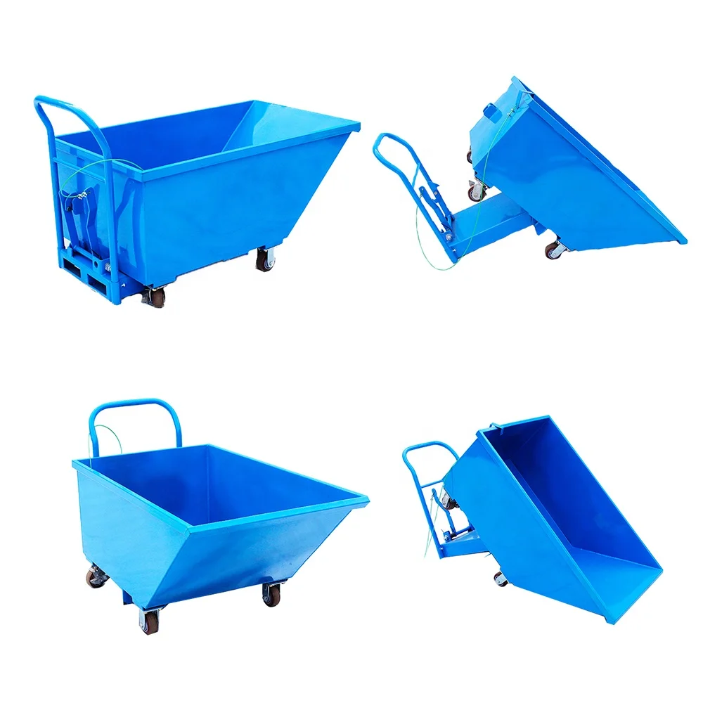 

Wholesale Workshop Waste Hopper Truck Portable Self Steel Dump Carts Hopper