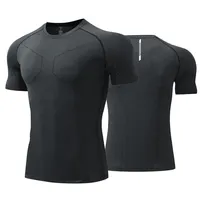 Lulu Summer Men's Large Size Outdoor Casual High Elastic Cold Sensation Ice Silk round Neck Short Sleeve Running Fitness Quick D