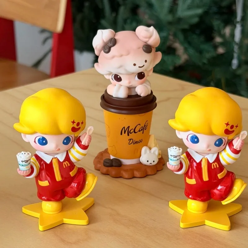 

Pop Mart X McDonalds Dimoo Figure McFlurry McCafe Cherry Blossom Themed Collectible Toy Desktop Decor For Anime Collectors