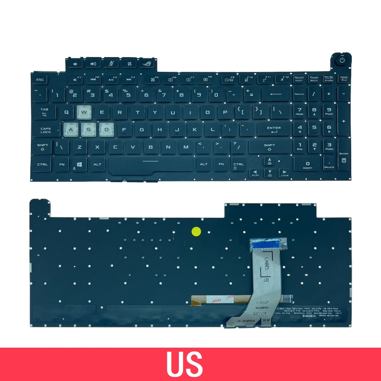 For ASUS ROG Strix G17 G731 G731G G731GV G731GT G731GU G712LU G712LV G712LW G712 Laptop Keyboard Replacement US With RGB