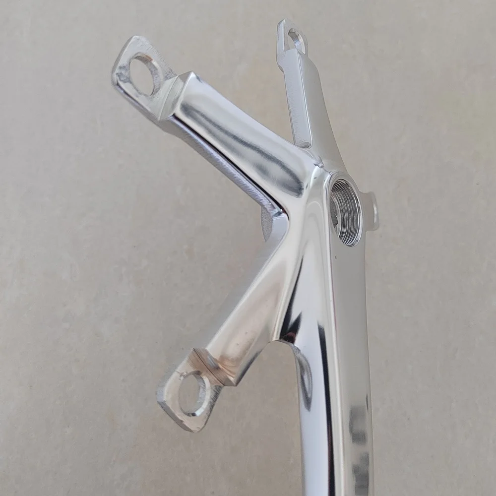 Bicycle Crank 144 BCD Fixed Gear Crankset 5 Bolts Track Bike Arm Silvery Aluminum Alloy Folding MTB Parts