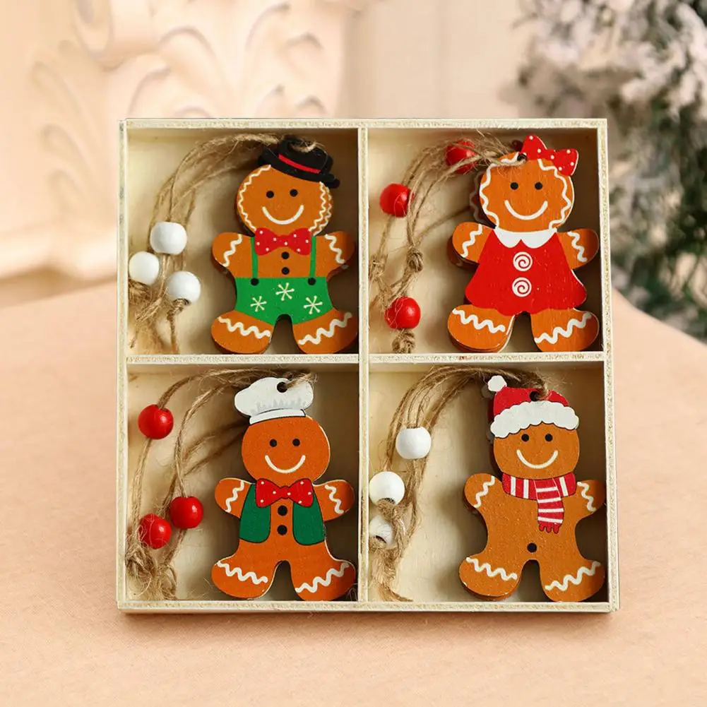 Personalized Gingerbread Decoration Set Christmas Themed Gingerbread Decor 12pcs Christmas Gingerbread Man Ornaments for Holiday