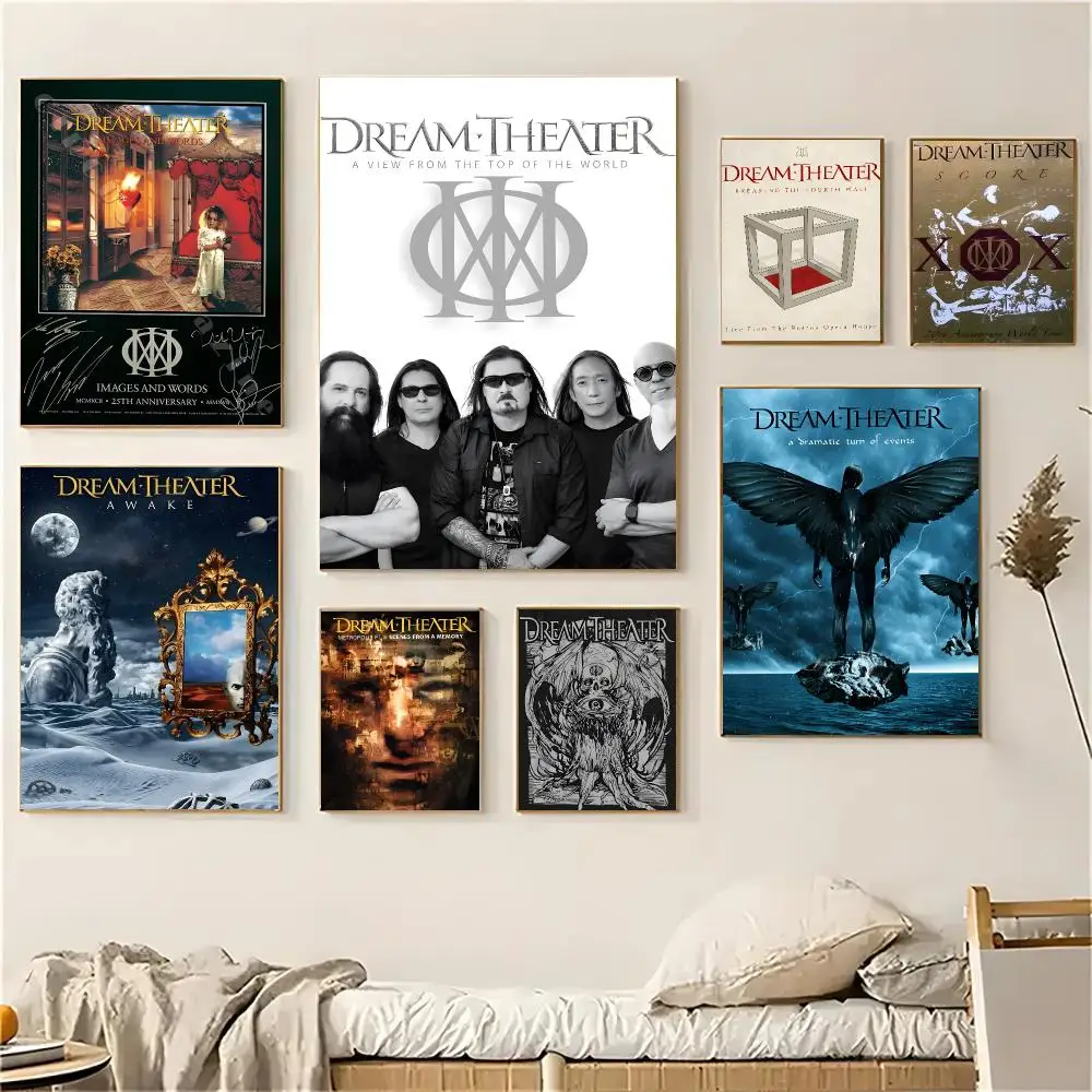 Dream Theater metal band wall art Poster Self-adhesive Advanced Aesthetic Printing Paper Wall Art for Living Room Home Decor