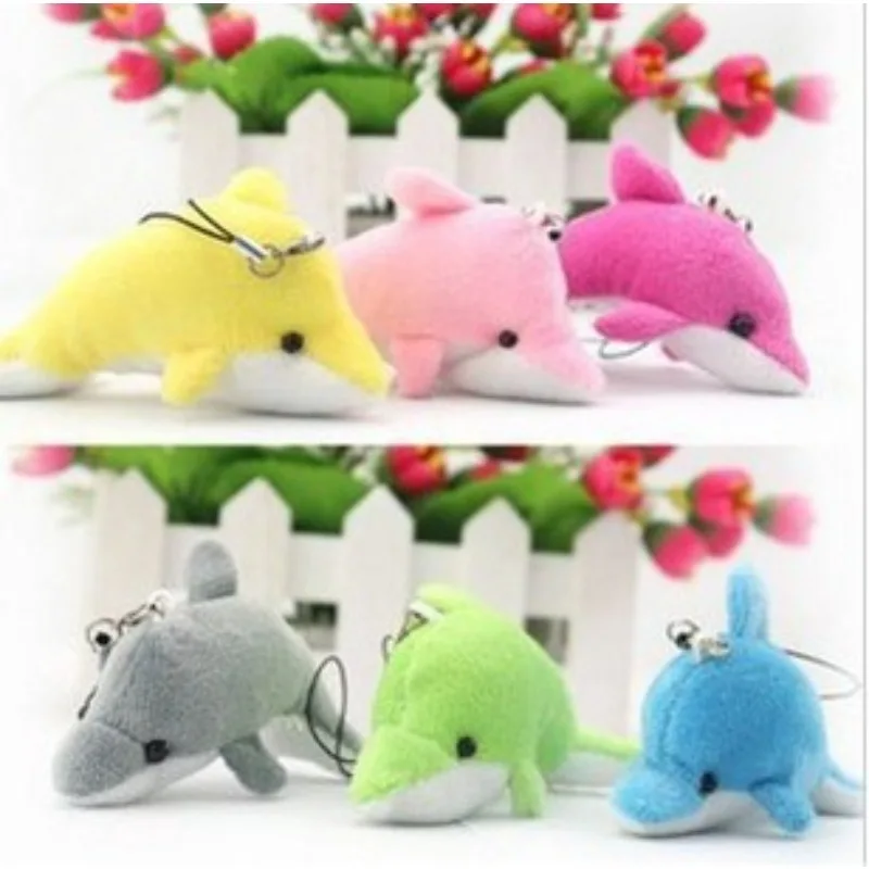 Plush Toy Dolphin Keychain Purse Mini Animals Memorial Gifts Keyring Pendant Fluffy Decorations Boys and Girls Toys Plush Gift