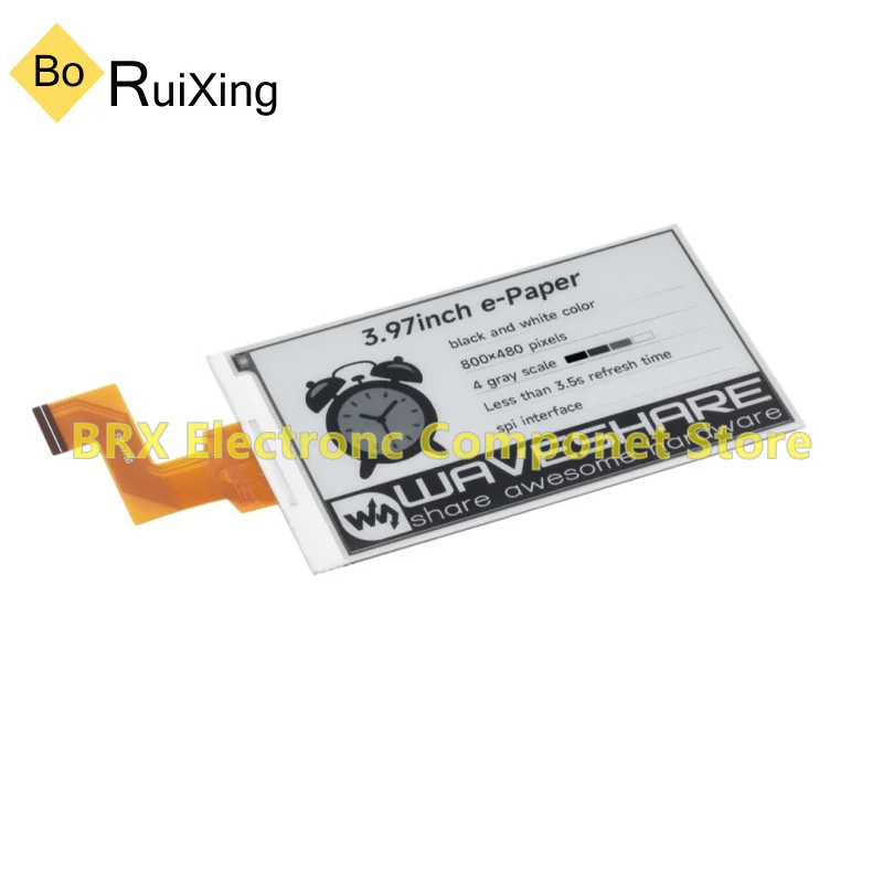 Raspberry Pi 5 Ink Screen Display Module, 3.97-inch, black and white, four gray levels, SPI communication, e-paper