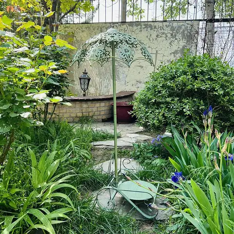 단철 우산 꽃 랙 정원 등반 포도 나무 홀더 빌라 마당 꽃 스탠드 소박한 발코니 식물 홀더 장식