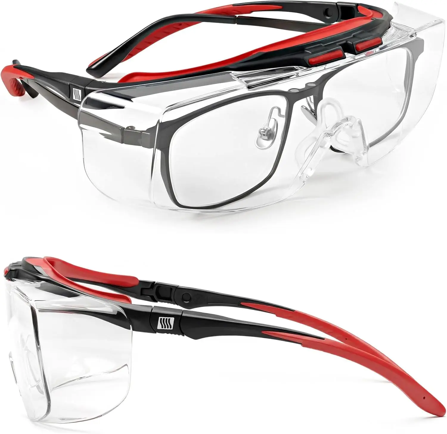 

Safety Glasses Over Eyeglasses with Anti-Fog Scratch Resistant Lenses UV Protection Soft TPR Nose Pads for Work