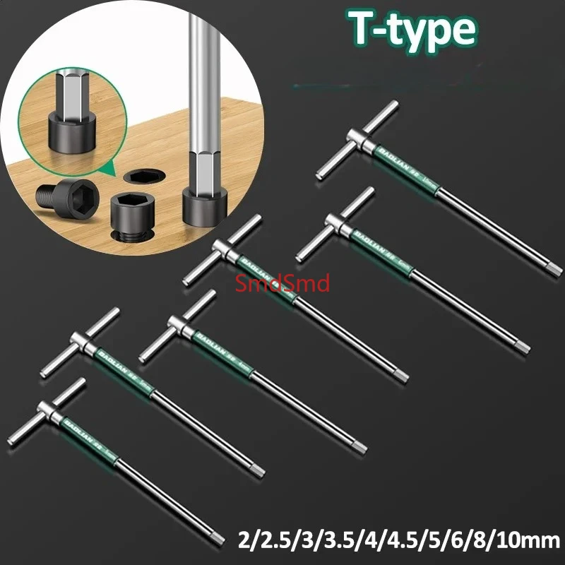 8/10Pcs Torx Screwdriver Set T Type Allen Hex Wrench Chrome Spanner T-Socket Wrench Hand Tool T/L 2/2.5/3/3.5/4/4.5/5/6/8/10MM