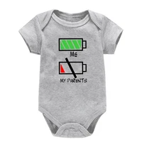 Girls Boys Funny Me Vs My Parents Graphic Infant Cotton Jumpsuit Fashion Funny Parents Low Battery Full Energy Baby Clothing 4
