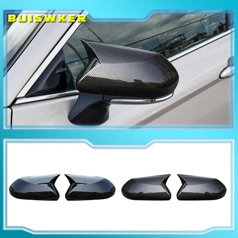 

2PCS For Toyota Camry 2018 2019 2020 2021 Rear View Side Case Trim ABS Carbon Fiber Style Car Rearview Mirror Cover