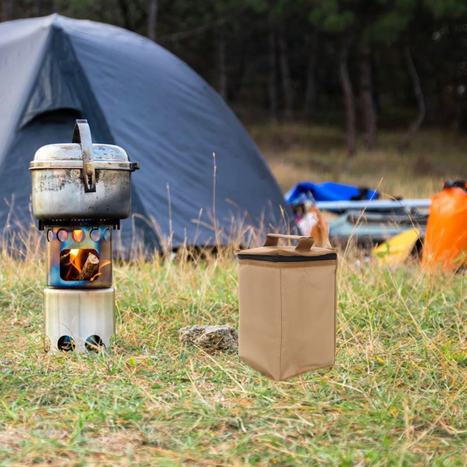 

Gas Canister Storage Bag Camping Protective Canvas Portable Carrying Bag Lantern Holder Beer Cup Storage Gas Tank Case