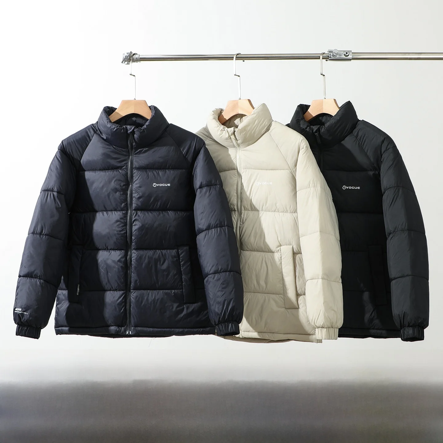 

Thiened Cotton Jaet Men's Winter Casual Windproof Water-resistant Stand Collar Padded Cotton Coat Trendy Stand Fit Zipper